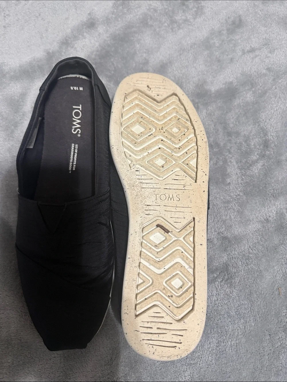 Toms Black Canvas Slip-On Loafers